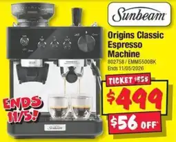 JB Hi-Fi Origins Classic Espresso Machine offer