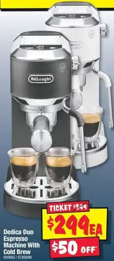 JB Hi-Fi Dedica Duo Espresso Machine With Cold Brew offer