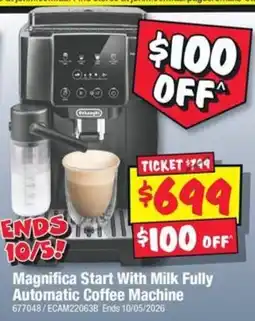 JB Hi-Fi Magnifica Start With Milk Fully Automatic Coffee Machine offer