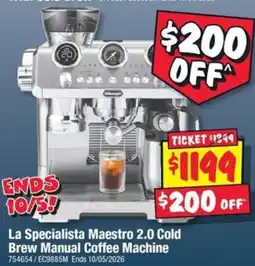 JB Hi-Fi La Specialista Maestro 2.0 Cold Brew Manual Coffee Machine offer