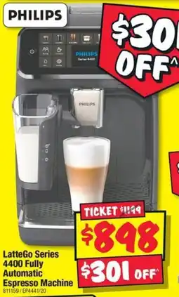JB Hi-Fi LatteGo Series 4400 Fully Automatic Espresso Machine offer
