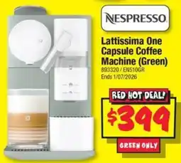 JB Hi-Fi Lattissima One Capsule Coffee Machine (Green) offer
