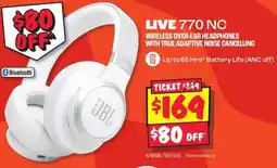 JB Hi-Fi Wireless over-ear headphones with true adaptive noise cancelling offer
