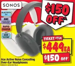 JB Hi-Fi Ace Active Noise Cancelling Over-Ear Headphones offer