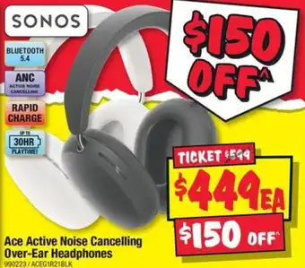 JB Hi-Fi Ace Active Noise Cancelling Over-Ear Headphones offer