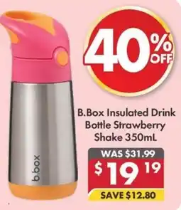 Pharmacy4Less B.Box Insulated Drink Bottle Strawberry Shake offer