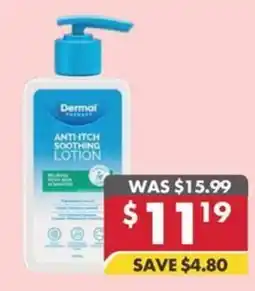 Pharmacy4Less Dermal therapy range anthtch soothing lotion offer