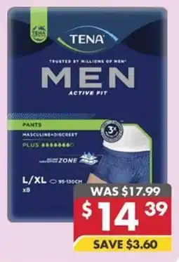 Pharmacy4Less TENA Men active fit offer