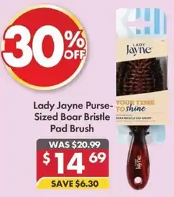 Pharmacy4Less Lady Jayne Purse Sized Boar Bristle Pad Brush offer