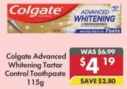 Pharmacy4Less Colgate Advanced Whitening Tartar Control Toothpaste offer
