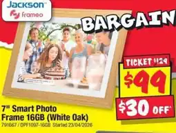 JB Hi-Fi 7" smart photo frame white oak offer