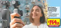 JB Hi-Fi Osmo Pocket 4 4K 3 Axis Gimbal Standard Combo offer