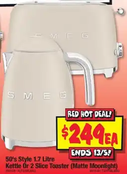 JB Hi-Fi 50's Style Kettle Ór 2 Slice Toaster (Matte Moonlight) offer
