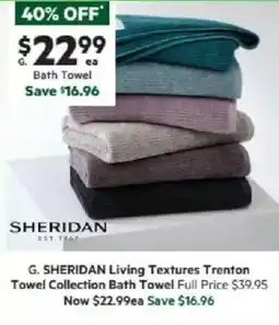 Harris Scarfe SHERIDAN Living Textures Trenton Towel Collection Bath Towel offer