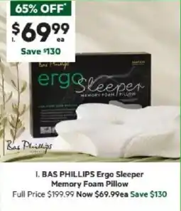 Harris Scarfe BAS PHILLIPS Ergo Sleeper Memory Foam Pillow offer