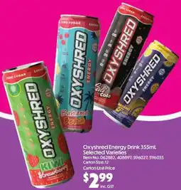 C-Store Distribution Oxyshred Energy Drink offer