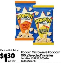 C-Store Distribution Poppin Microwave Popcorn offer