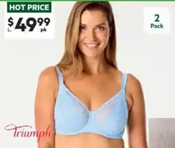 Harris Scarfe TRIUMPH 2pk Lacy Minimiser Bra offer
