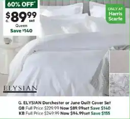 Harris Scarfe ELYSIAN Dorchester or June Quilt Cover Set QB offer