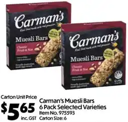 C-Store Distribution Carman's Muesli Bars offer