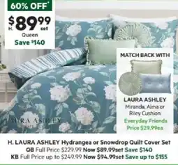 Harris Scarfe LAURA ASHLEY Hydrangea or Snowdrop Quilt Cover Set QB offer