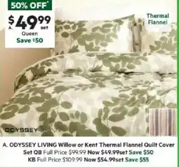 Harris Scarfe ODYSSEY LIVING Willow or Kent Thermal Flannel Quilt Cover Set QB offer