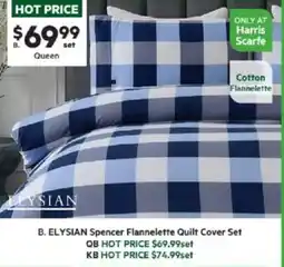 Harris Scarfe ELYSIAN Spencer Flannelette Quilt Cover Set QB offer