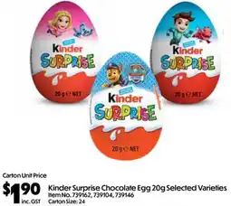 C-Store Distribution Kinder Surprise Chocolate Egg offer