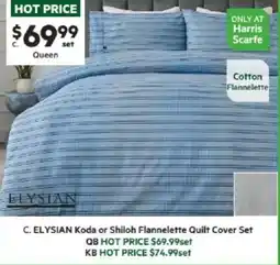 Harris Scarfe ELYSIAN Koda or Shiloh Flannelette Quilt Cover Set QB offer