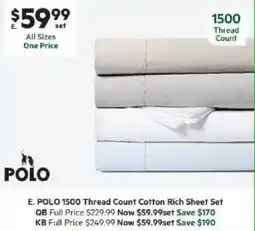 Harris Scarfe POLO 1500 Thread Count Cotton Rich Sheet Set QB offer