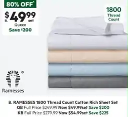 Harris Scarfe RAMESSES 1800 Thread Count Cotton Rich Sheet Set QB offer