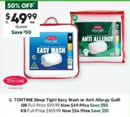 Harris Scarfe TONTINE Sleep Tight Easy Wash or Anti Allergy Quilt QB offer