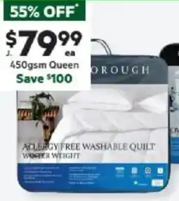 Harris Scarfe GAINSBOROUGH 450gsm Allergy Free Winter Weight Washable Quilt QB offer