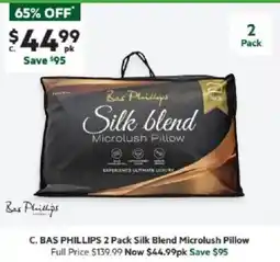 Harris Scarfe BAS PHILLIPS 2 Pack Silk Blend Microlush Pillow offer