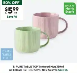 Harris Scarfe PURE TABLE TOP Textured Mug 3 offer