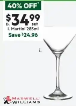 Harris Scarfe Martini offer
