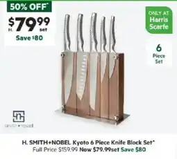 Harris Scarfe Smith nobel kyoto 6 piece knife block set offer