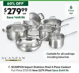 Harris Scarfe Scanpan impact stainless steel 6 piece cookset offer