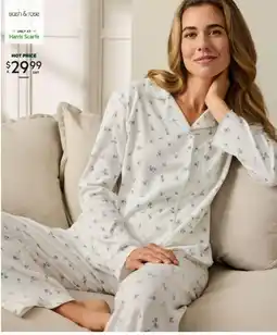 Harris Scarfe Sash & rose pointelle long sleeve pyjama set offer
