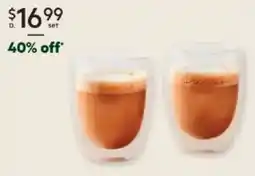 Harris Scarfe Maxwell & williams blend double wall cup 2 piece set offer