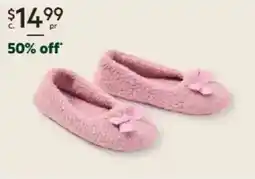 Harris Scarfe Sash & rose swan almond toe shearling slipper with bow offer