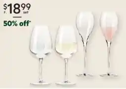 Harris Scarfe Krosno duet range 2 piece sets flute or wine glass offer