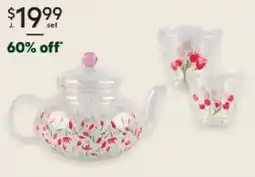 Harris Scarfe Cooking with colour glass teapot & teacup gift set offer