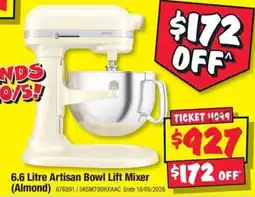 JB Hi-Fi Artisan Bowl Lift Mixer (Almond) offer