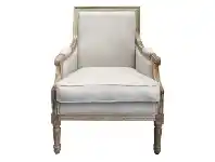 Louis Linen & Oak Timber Armchair, Weathered Oak / Oatmeal