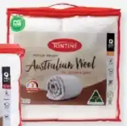 Harris Scarfe TONTINE Australian Wool Quilt 300gsm All Seasons QB offer