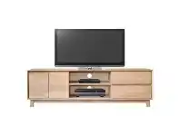 LivingStyles Summit Hardwood Timber 2 Door 2 Drawer TV Unit, 180cm, Light Oak offer