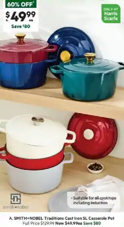 Harris Scarfe Smith nobel traditions cast iron casserole pot offer