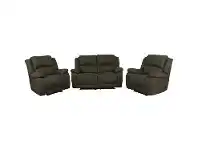 LivingStyles Turin 2+1+1 Seater Rhino Fabric Recliner Sofa Suite, Clay offer