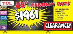 JB Hi-Fi 85 4k mini led google tv offer